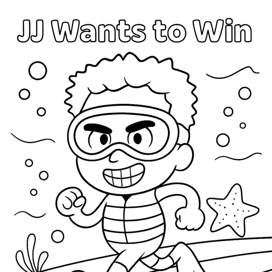 JJ wants to Win - Coloring Sheet Preview